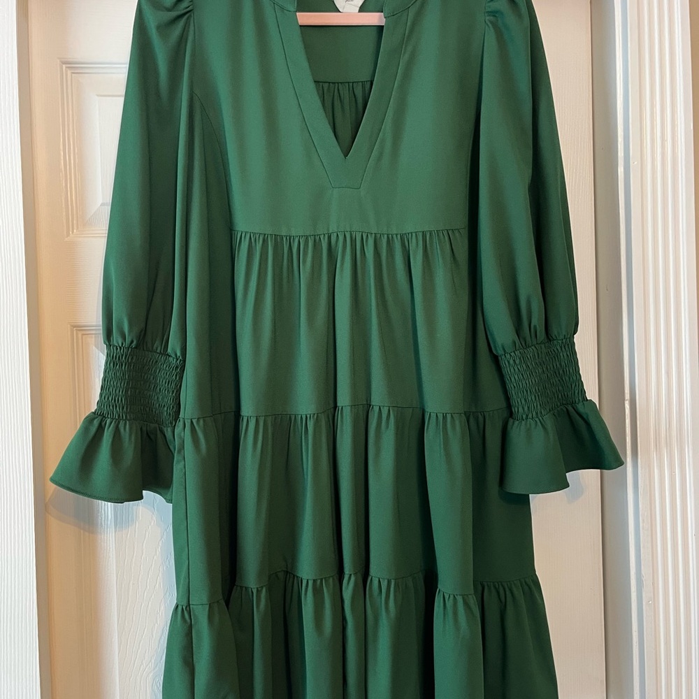 Pomander Place Hunter Green Long Sleeve Dress